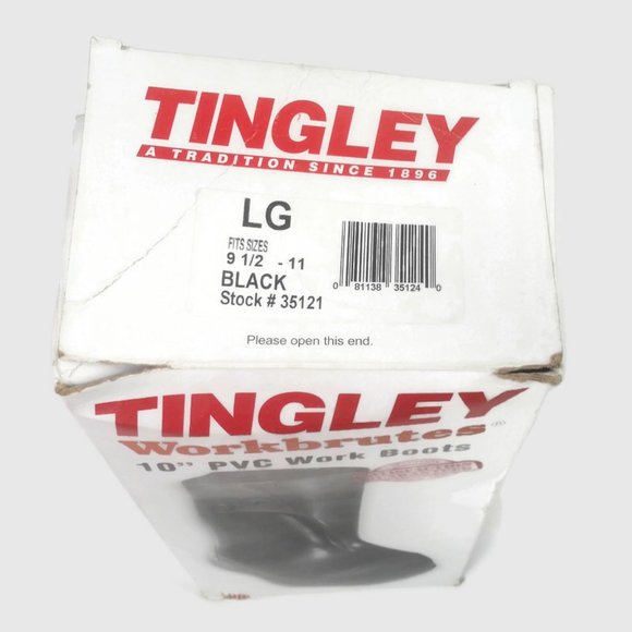 Tingley Workbrutes 10” PVC Work Boots LG (size 9.5-11) Waterproof Black 35121 - Picture 6 of 6